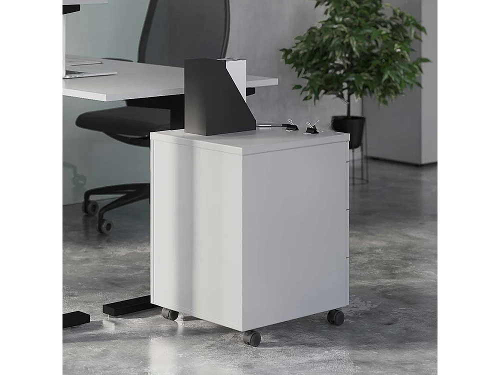 Schreibtischcontainer in Lichtgrau abschließbar