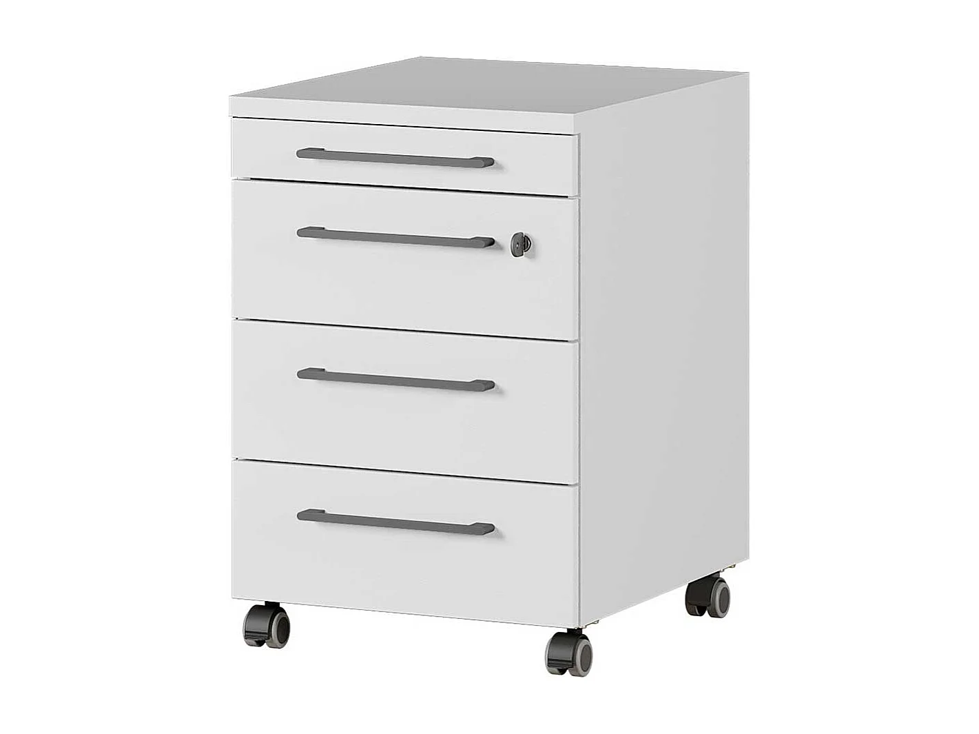 Schreibtischcontainer in Lichtgrau abschließbar