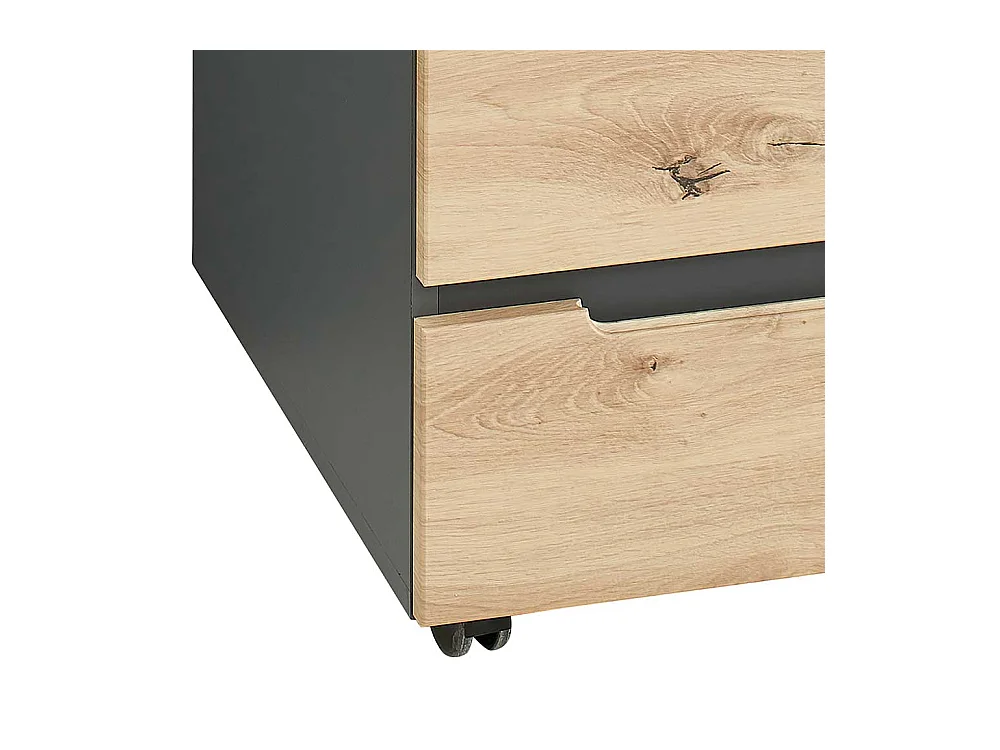 Schreibtischcontainer mit Rollen - drei Schubladen 66 cm hoch