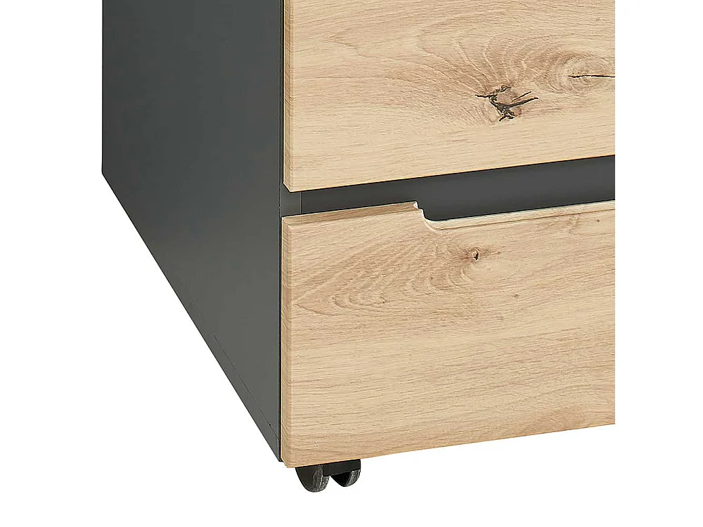 Schreibtischcontainer mit Rollen - drei Schubladen 66 cm hoch