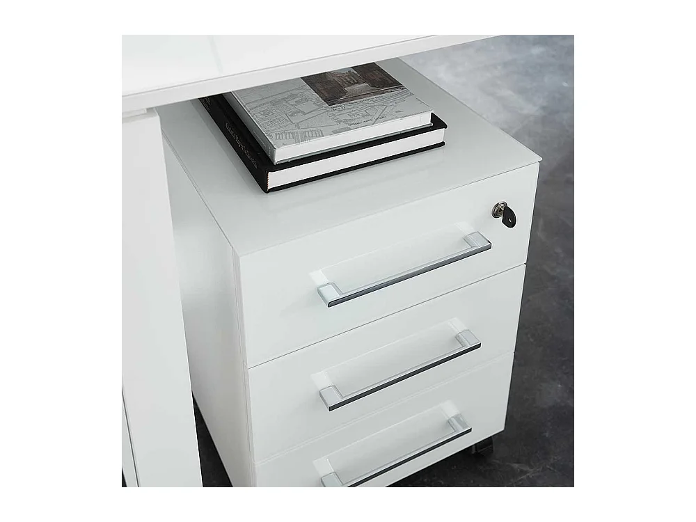 Bürocontainer in Weiß mit Glas beschichtet abschließbar