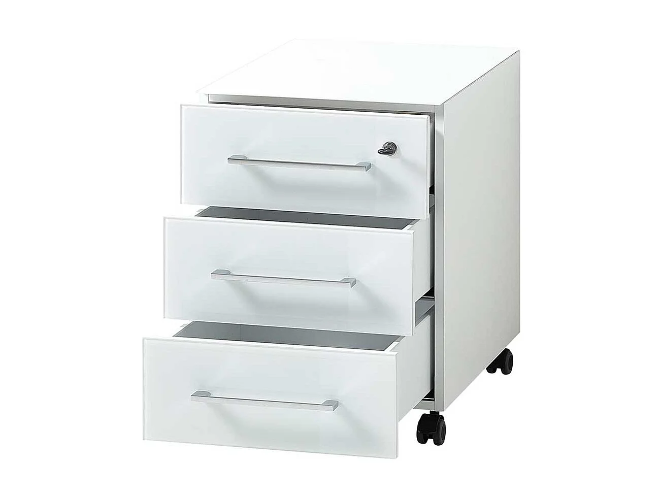 Bürocontainer in Weiß mit Glas beschichtet abschließbar