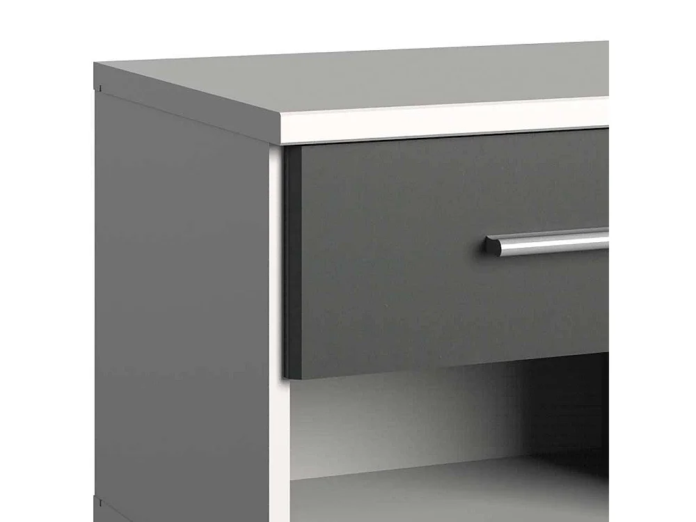 Rollcontainer mit einer Schublade in Weiß und Dunkelgrau 46 cm breit