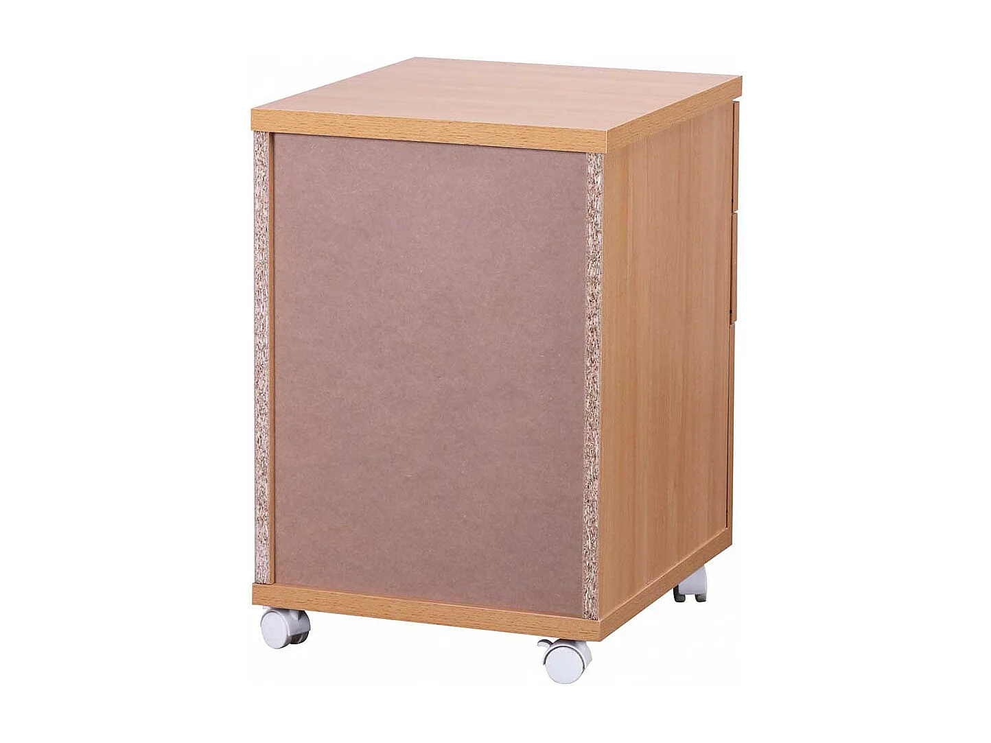Schreibtisch Rollcontainer in Buchefarben drei Schubladen