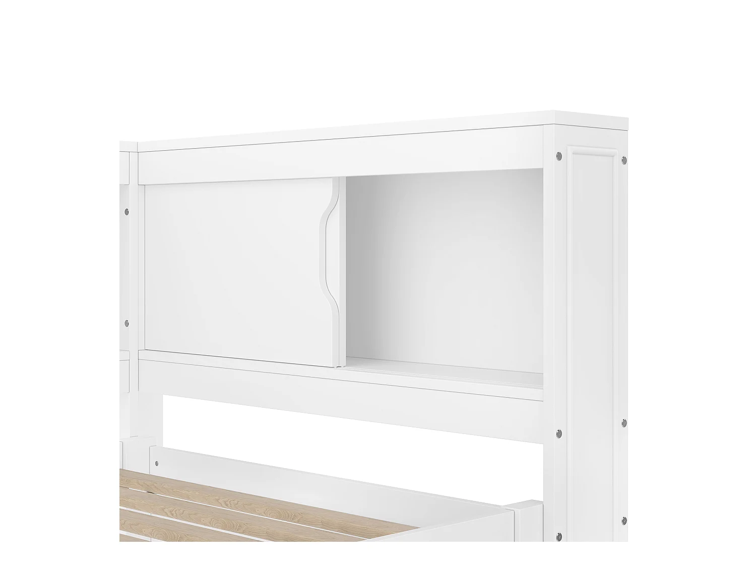 Lit banquette blanc 90x200cm avec lit gigogne 90x190cm, avec LED, USB ,Type-C et rangement, sans matelas