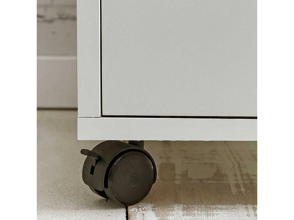 Weißer Rollcontainer mit Tür 60 cm hoch