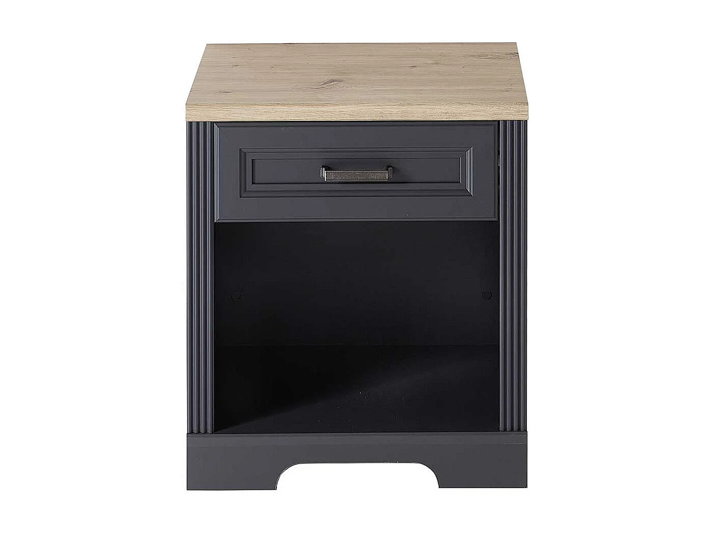 Bürorollcontainer in Dunkelgrau & Eichefarben Schublade und Ordnerfach