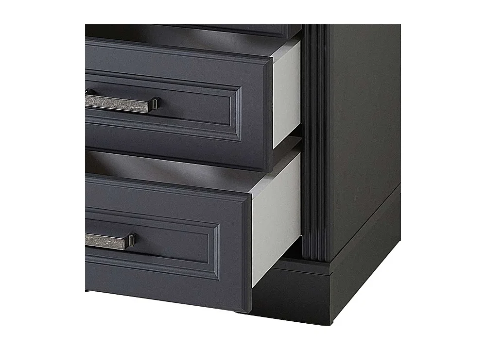 Bürorollcontainer in Dunkelgrau & Eichefarben drei Schubladen