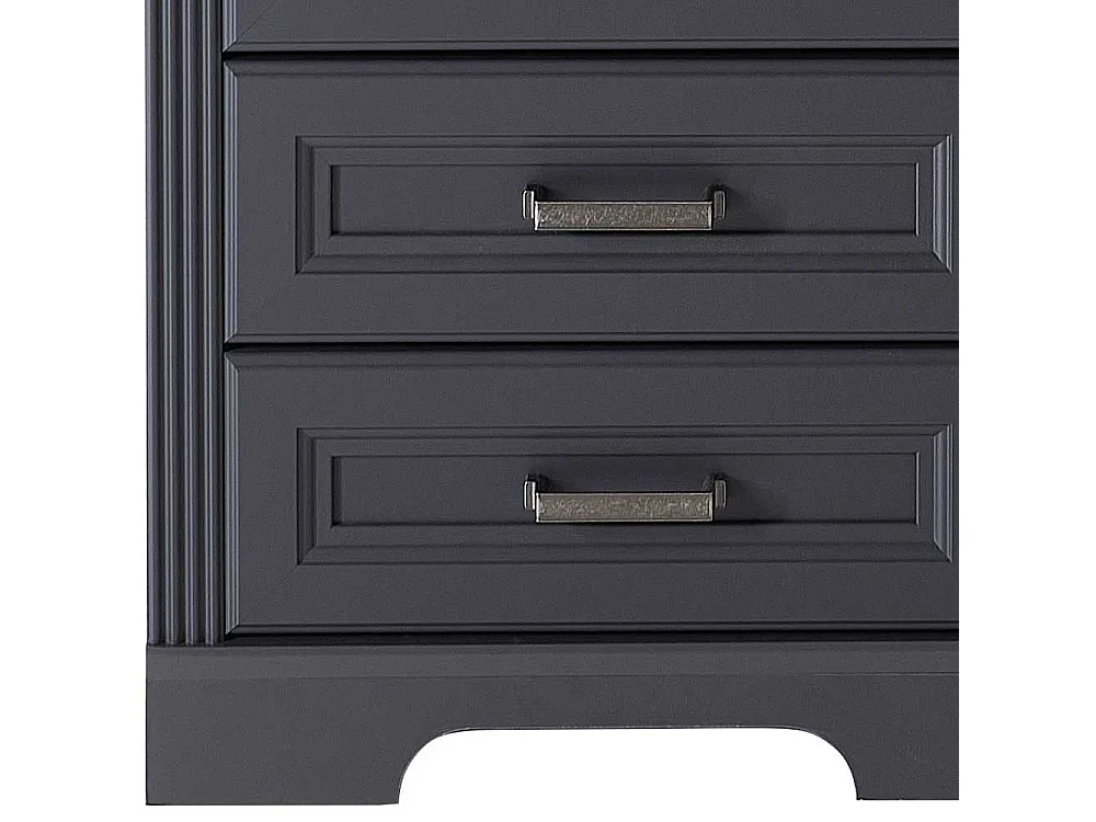 Bürorollcontainer in Dunkelgrau & Eichefarben drei Schubladen