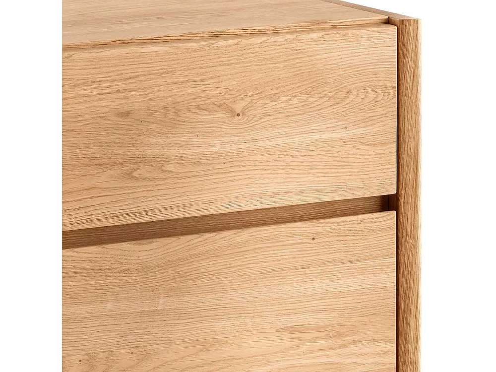 Schreibtischrollcontainer Wildeiche mit drei Schubladen 60 cm hoch