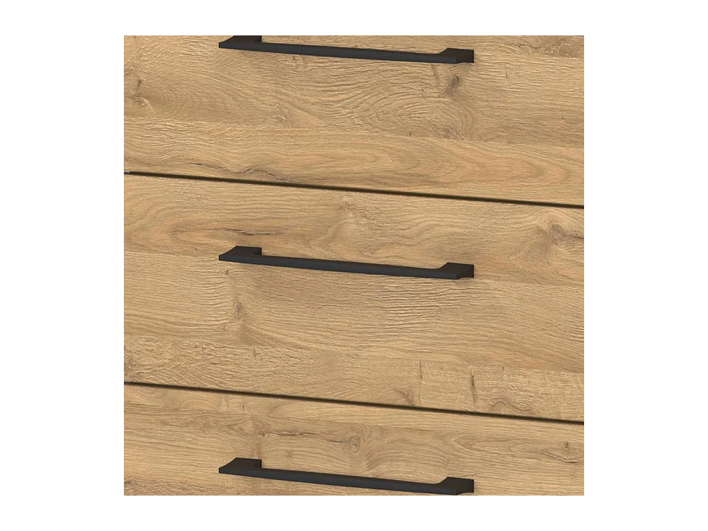 Rollcontainer Schreibtischcontainer in Wildeichefarben mit Metallgriffen