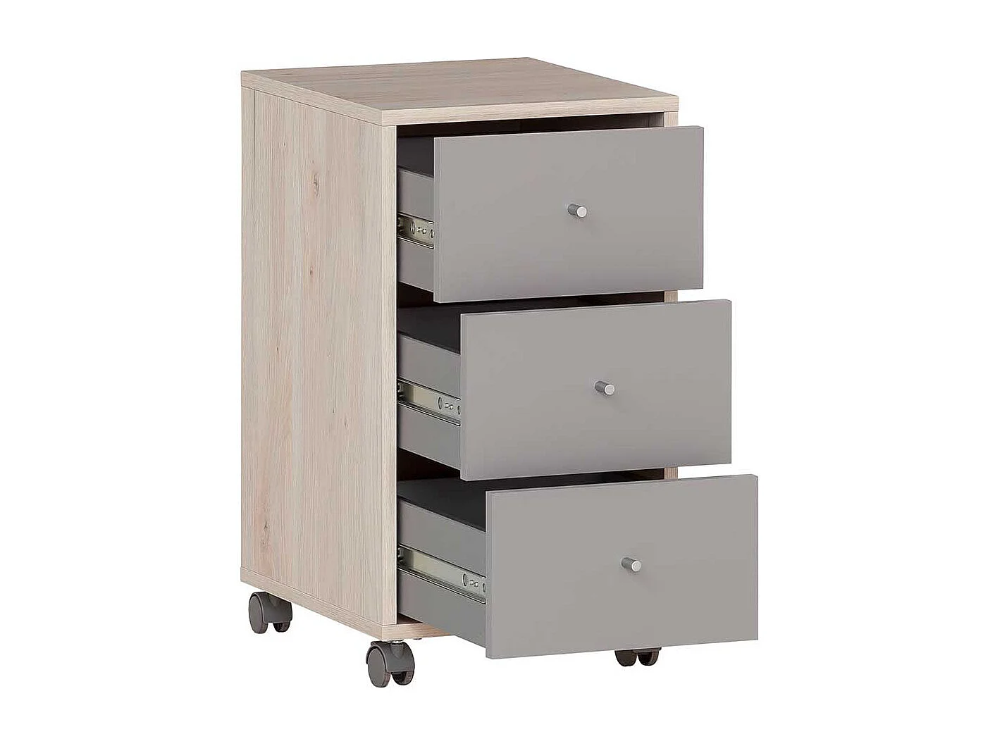 Rollcontainer zweifarbig mit drei Schubladen Made in Germany