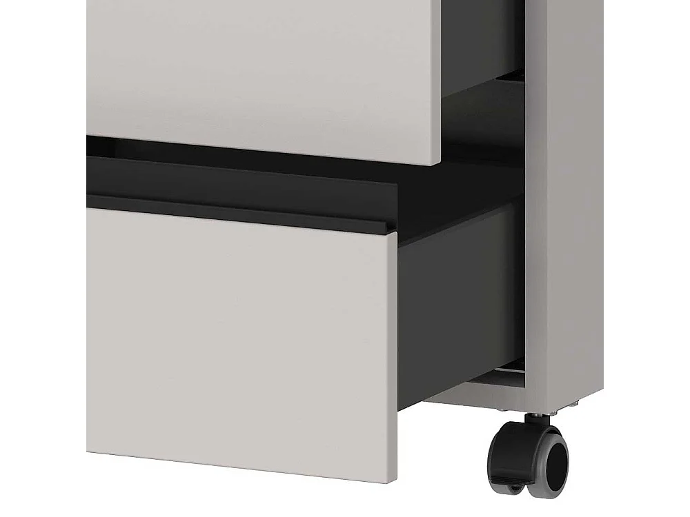 Rollcontainer Schreibtischrollcontainer mit drei Schubladen auf Kunststoffrollen