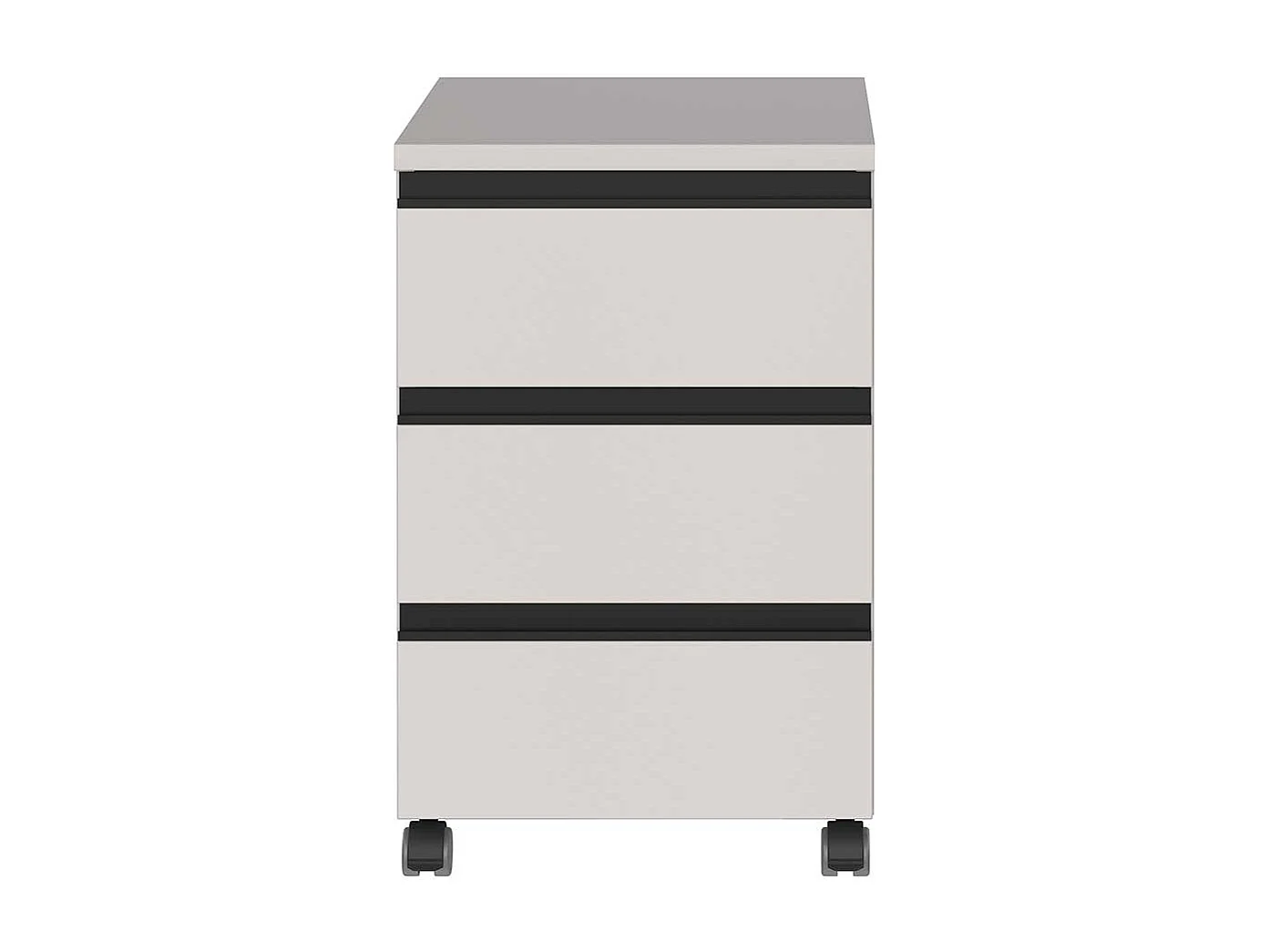 Rollcontainer Schreibtischrollcontainer mit drei Schubladen auf Kunststoffrollen