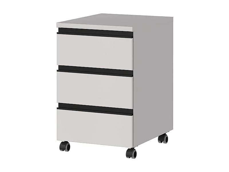 Rollcontainer Schreibtischrollcontainer mit drei Schubladen auf Kunststoffrollen