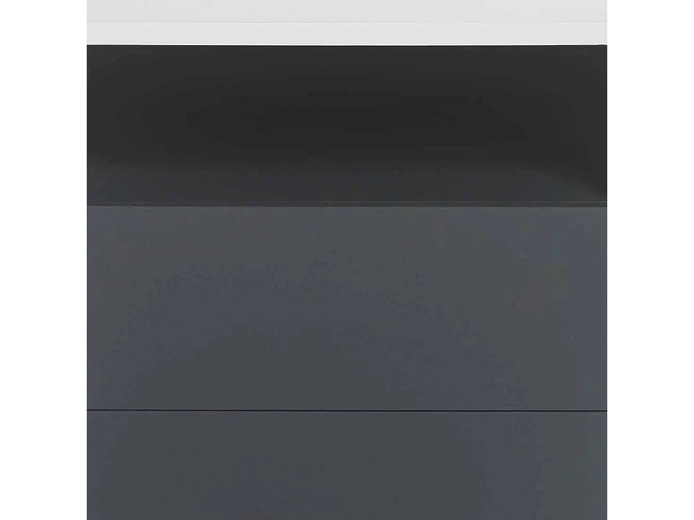 Schreibtisch Rollcontainer in Weiß Anthrazit mit offenem Fach