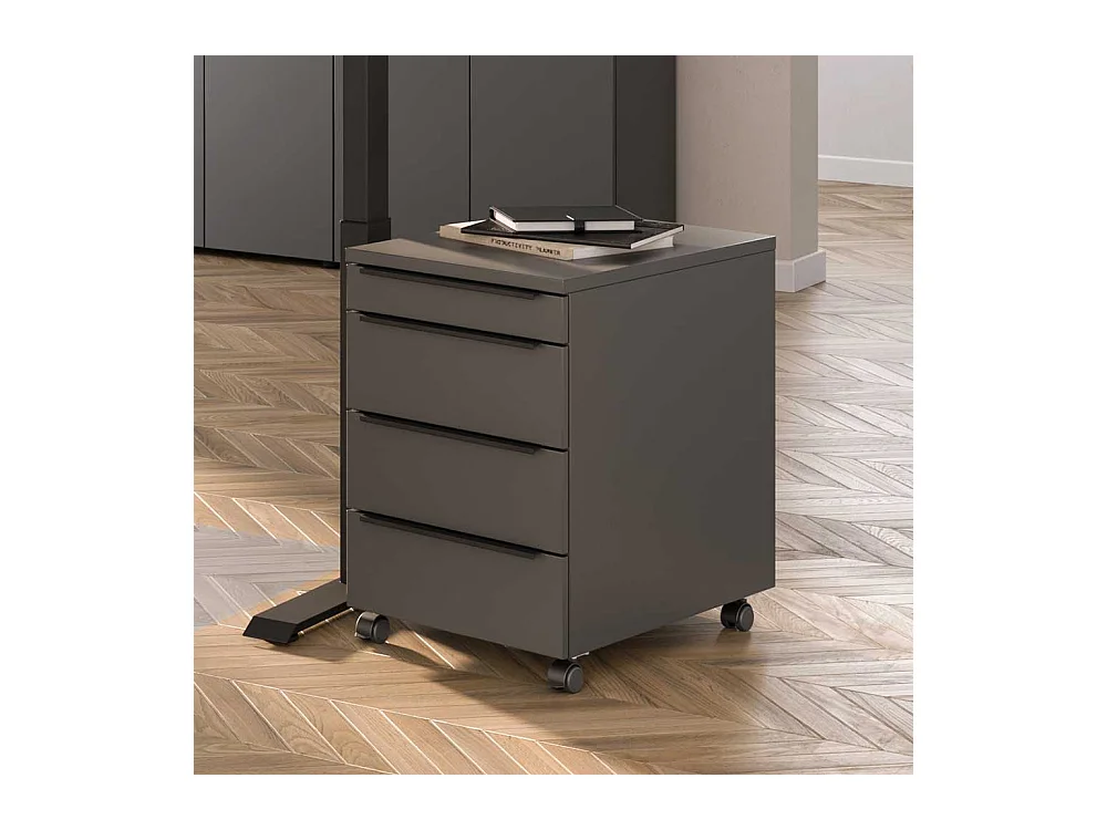 Rollcontainer Bürocontainer in Dunkelgrau Made in Germany