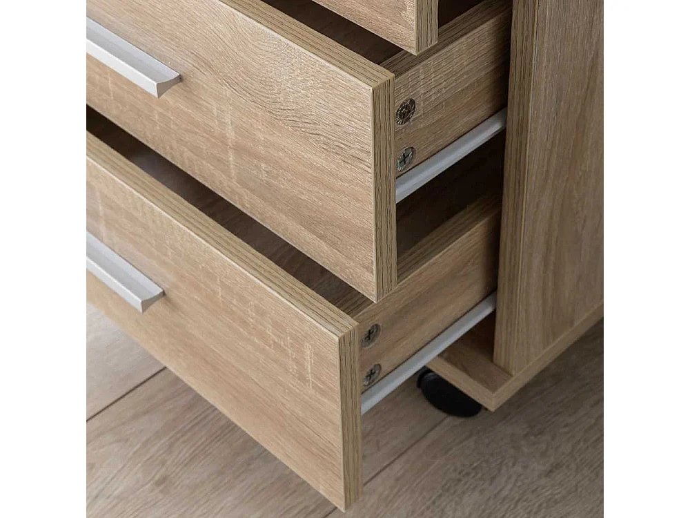 Rollcontainer in Sonoma-Eiche vier Schubladen