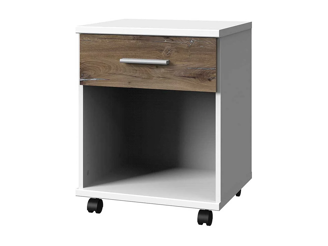 Schreibtisch Container auf Rollen mit einer Schublade 58 cm hoch