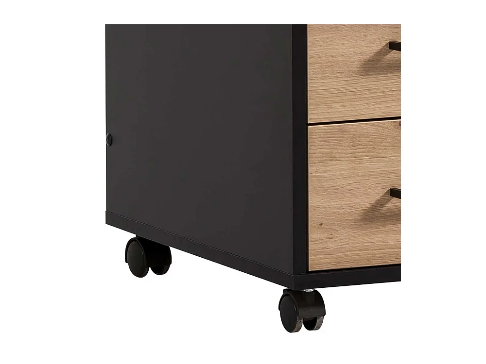 Schreibtischcontainer Bürorollcontainer mit drei Schubladen und Metallgriffen