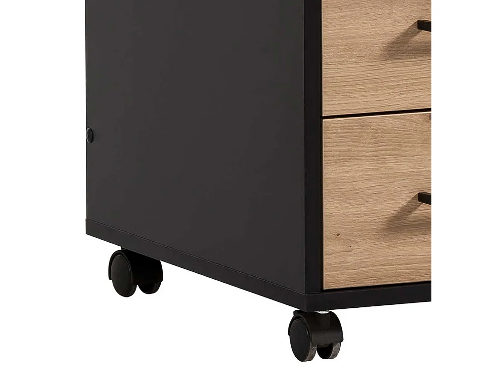 Schreibtischcontainer Bürorollcontainer mit drei Schubladen und Metallgriffen