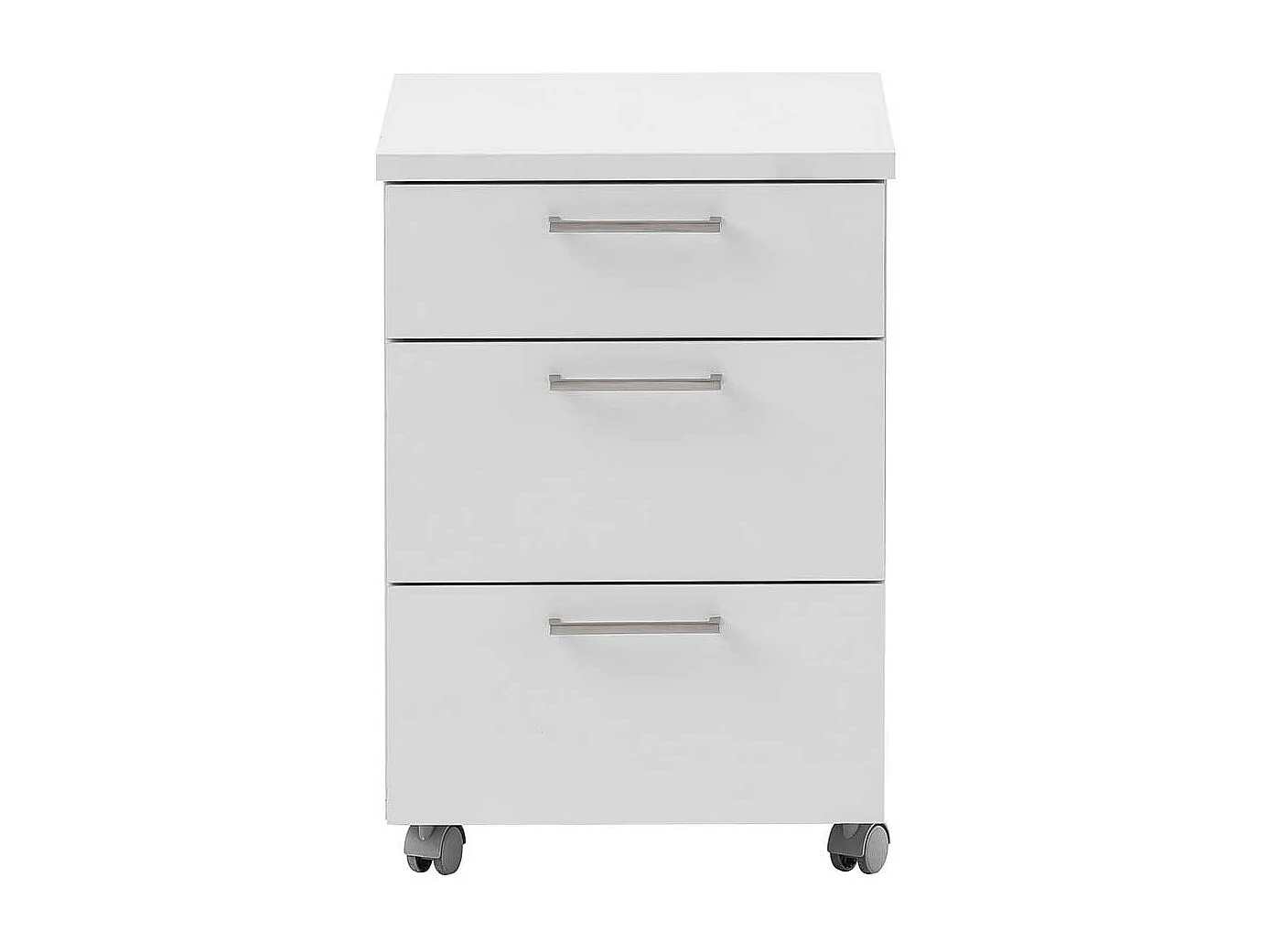 Schreibtischrollcontainer in Lichtgrau drei Schubladen