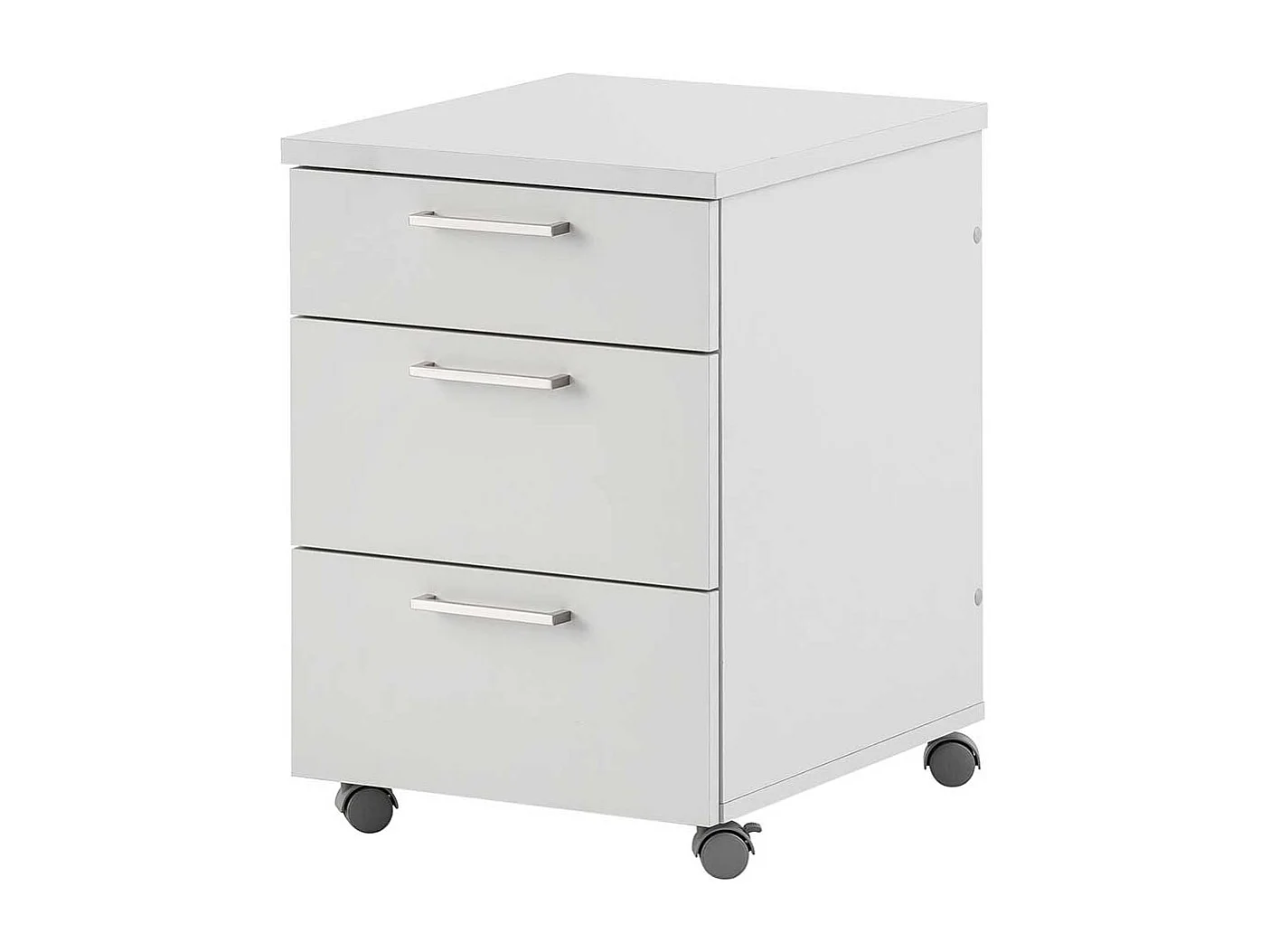 Schreibtischrollcontainer in Lichtgrau drei Schubladen