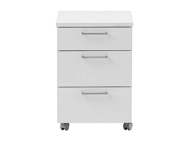 Schreibtischrollcontainer in Lichtgrau drei Schubladen