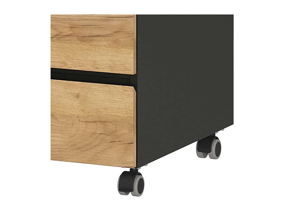 Schreibtisch Container mit drei Schubladen Wildeichefarben