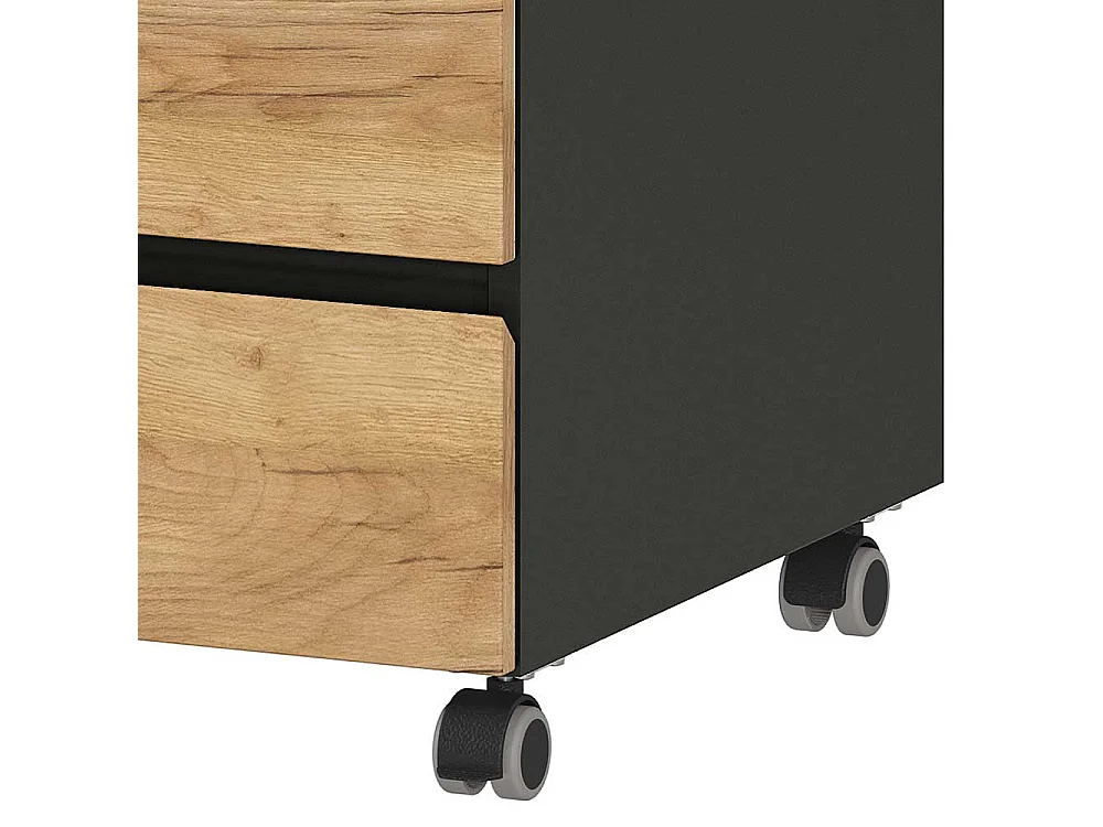 Schreibtisch Container mit drei Schubladen Wildeichefarben