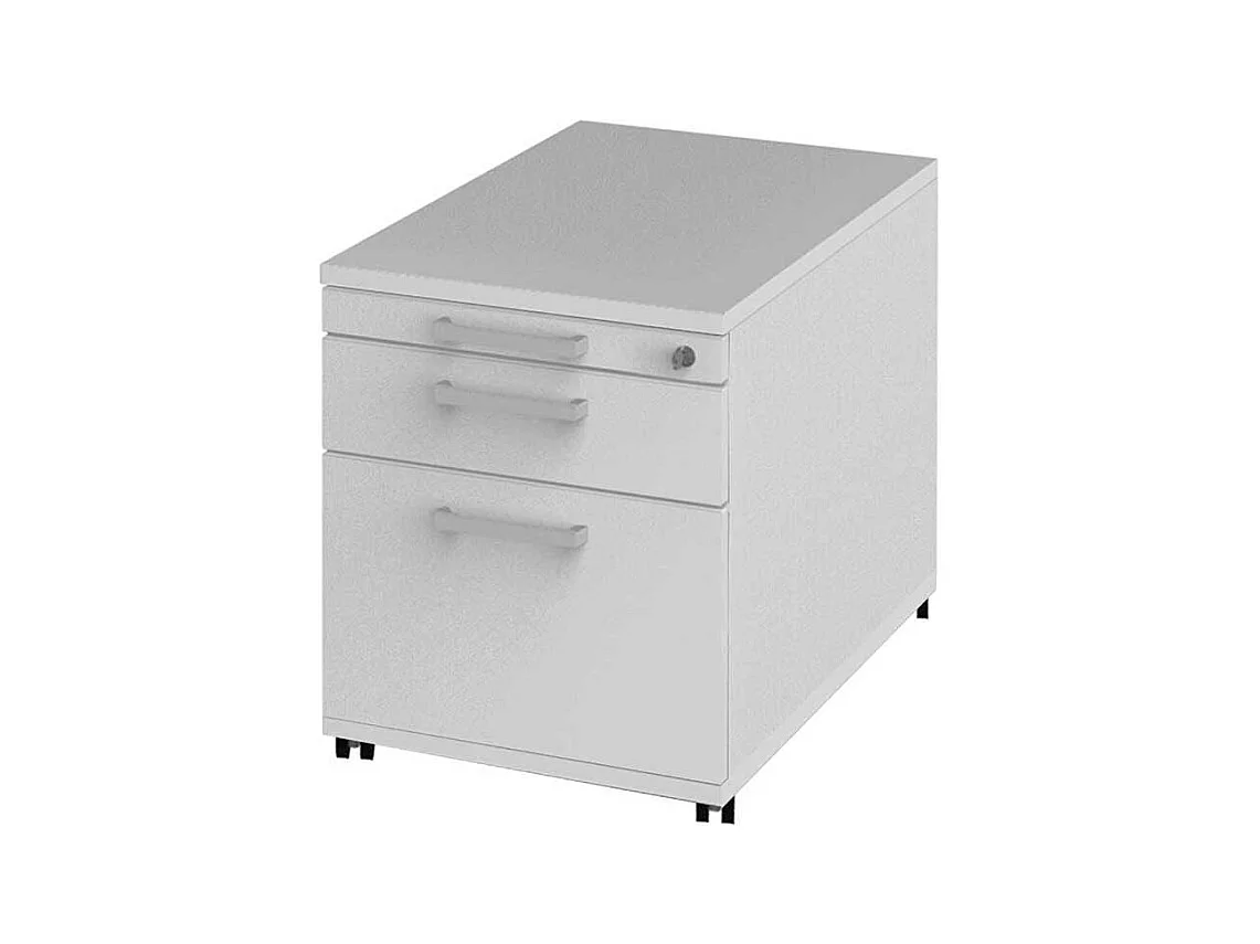 Schreibtisch Rollcontainer mit Zentralverriegelung Wei�