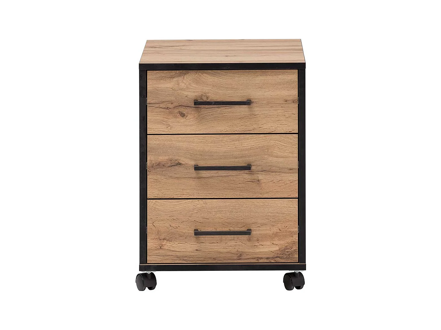 Schreibtischrollcontainer mit drei Schubladen 57 cm hoch