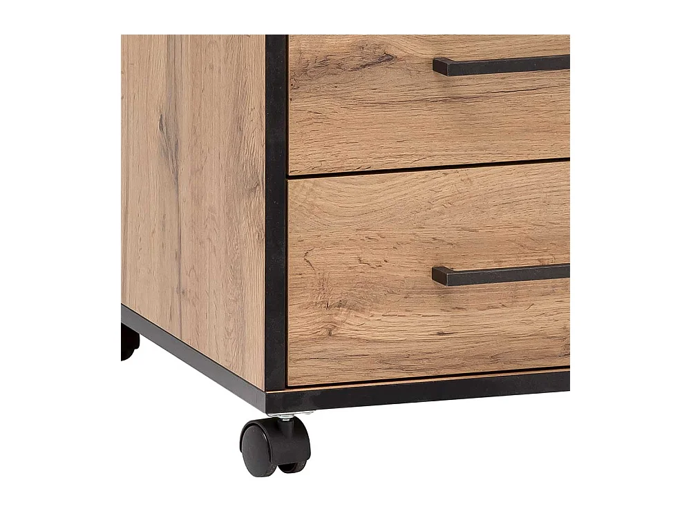 Schreibtischrollcontainer mit drei Schubladen 57 cm hoch