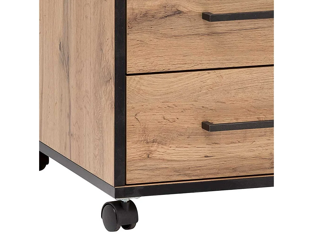 Schreibtischrollcontainer mit drei Schubladen 57 cm hoch