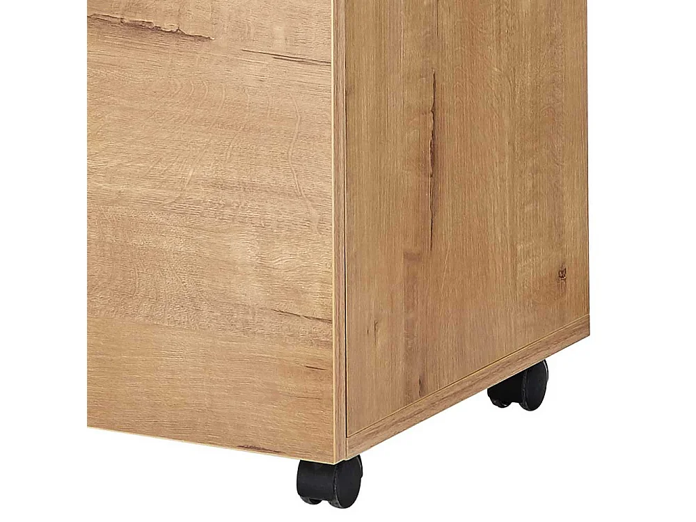 Schreibtischrollcontainer in Wildeichefarben Metallgriffen