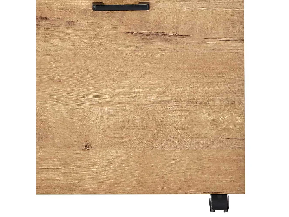 Schreibtischrollcontainer in Wildeichefarben Metallgriffen