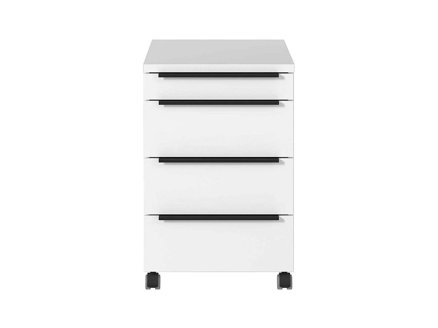 Rollcontainer Schreibtischcontainer mit vier Schubladen mit Metallgriffen