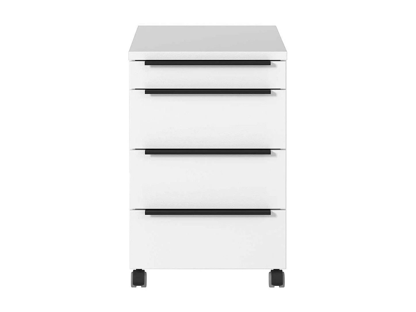 Rollcontainer Schreibtischcontainer mit vier Schubladen mit Metallgriffen