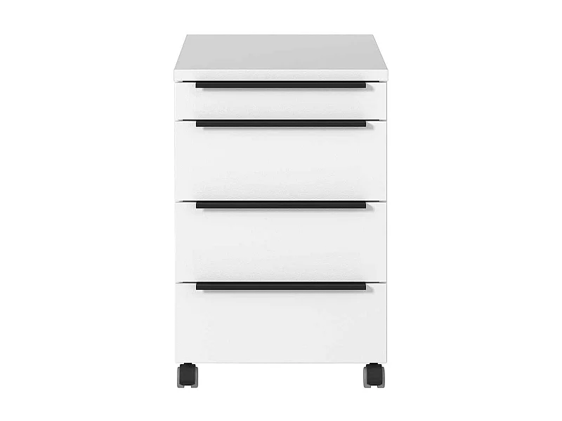 Rollcontainer Schreibtischcontainer mit vier Schubladen mit Metallgriffen