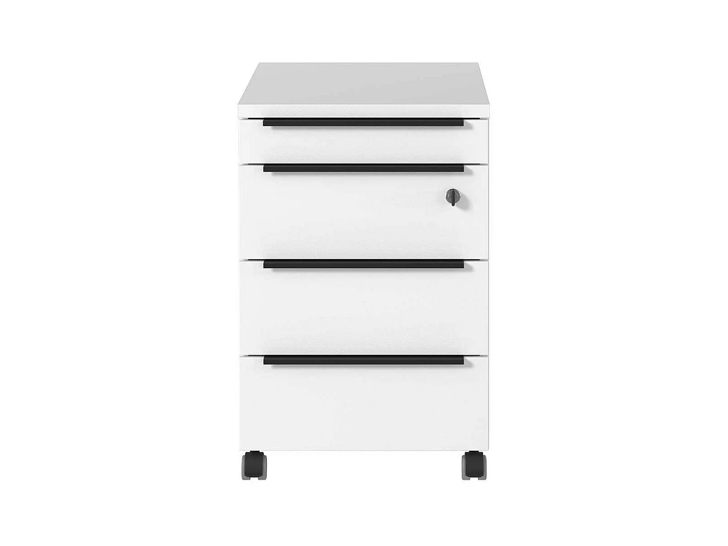 Rollcontainer Schreibtischcontainer abschließbar in Weiß