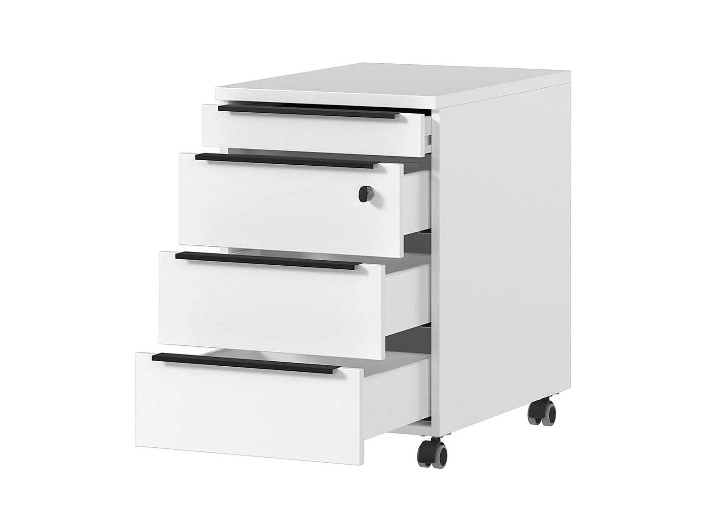 Rollcontainer Schreibtischcontainer abschließbar in Weiß