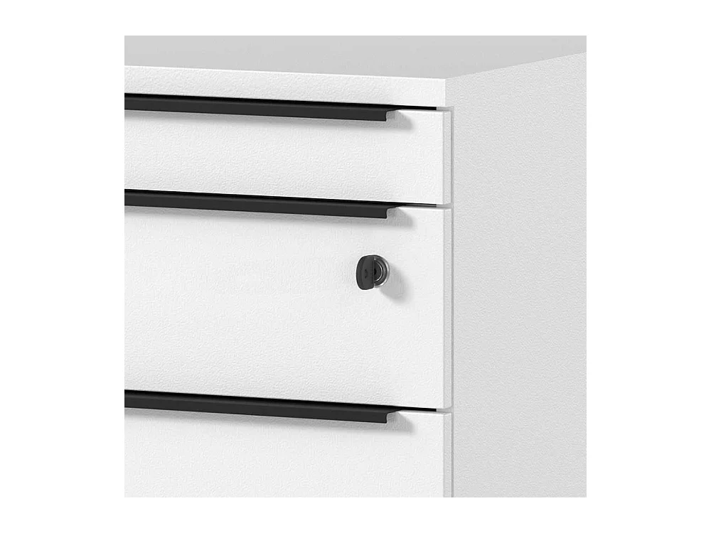 Rollcontainer Schreibtischcontainer abschließbar in Weiß