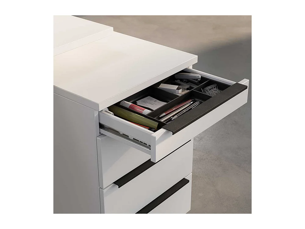 Rollcontainer Schreibtischcontainer abschließbar in Weiß