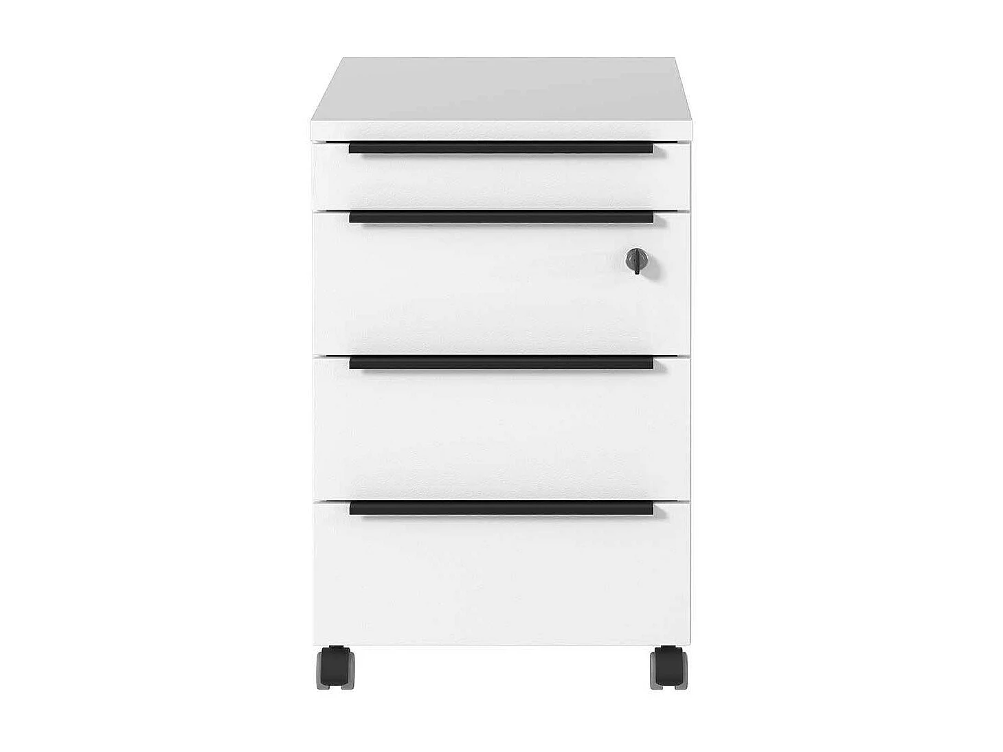 Rollcontainer Schreibtischcontainer abschließbar in Weiß