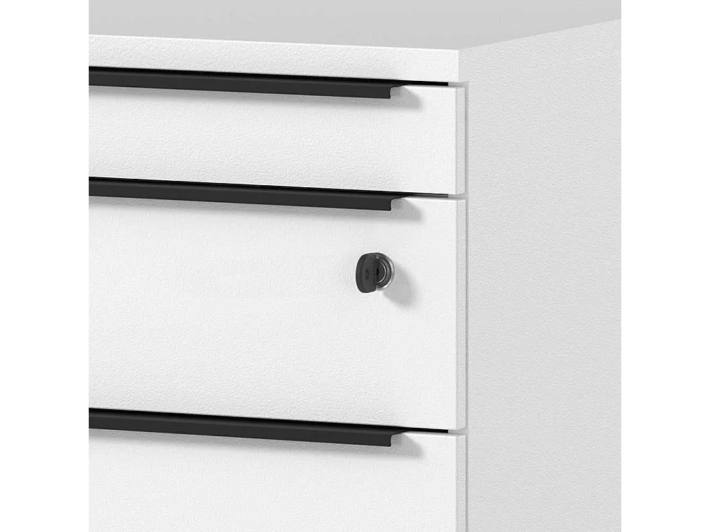 Rollcontainer Schreibtischcontainer abschließbar in Weiß