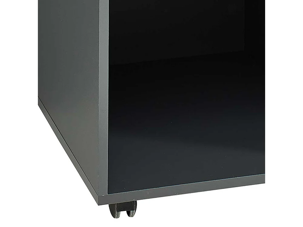 Rollcontainer mit Schublade in Dunkelgrau Wildeichefarben