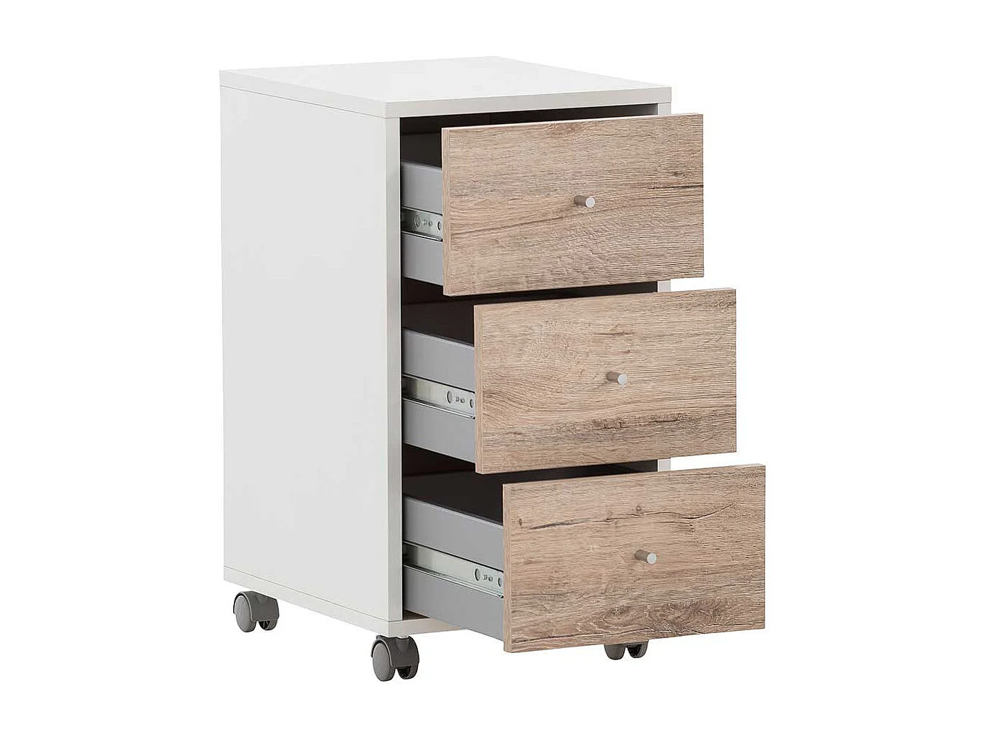 Schreibtisch Rollcontainer mit drei Schubladen 60 cm hoch