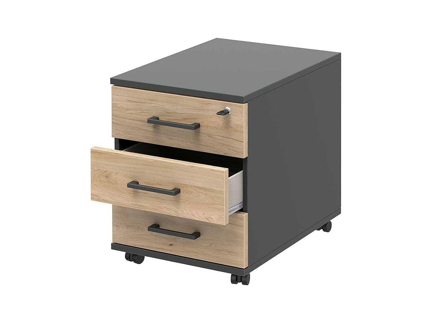 B�rorollcontainer mit drei Schubladen oben abschlie�bar