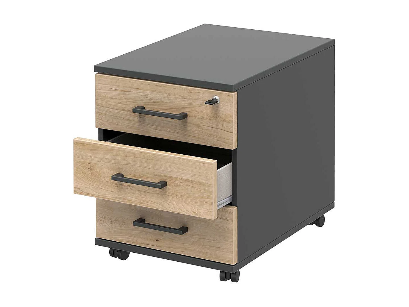 B�rorollcontainer mit drei Schubladen oben abschlie�bar