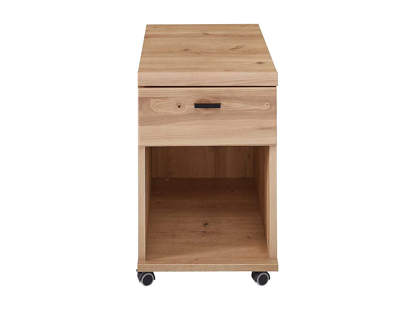 Rollcontainer aus Spanplatte und Massivholz 44 cm breit